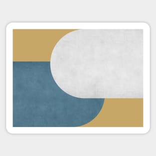 Half Circle Colorblock - Gold Blue and White Sticker